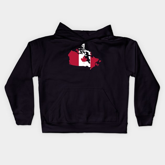 Canada map flag Kids Hoodie by Designzz